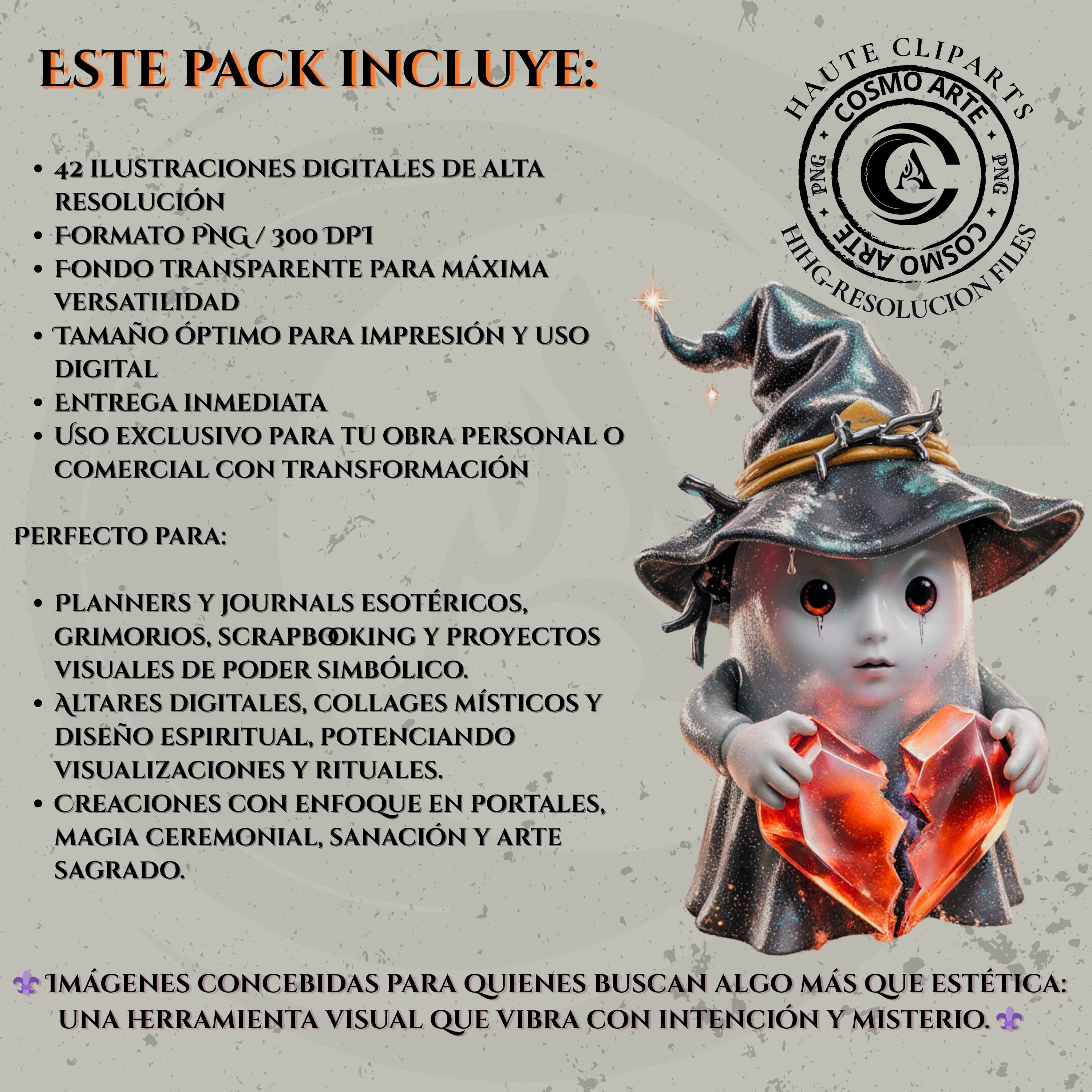 halloween mágico – pack de cliparts encantados en png | alta resolución 300 ppp