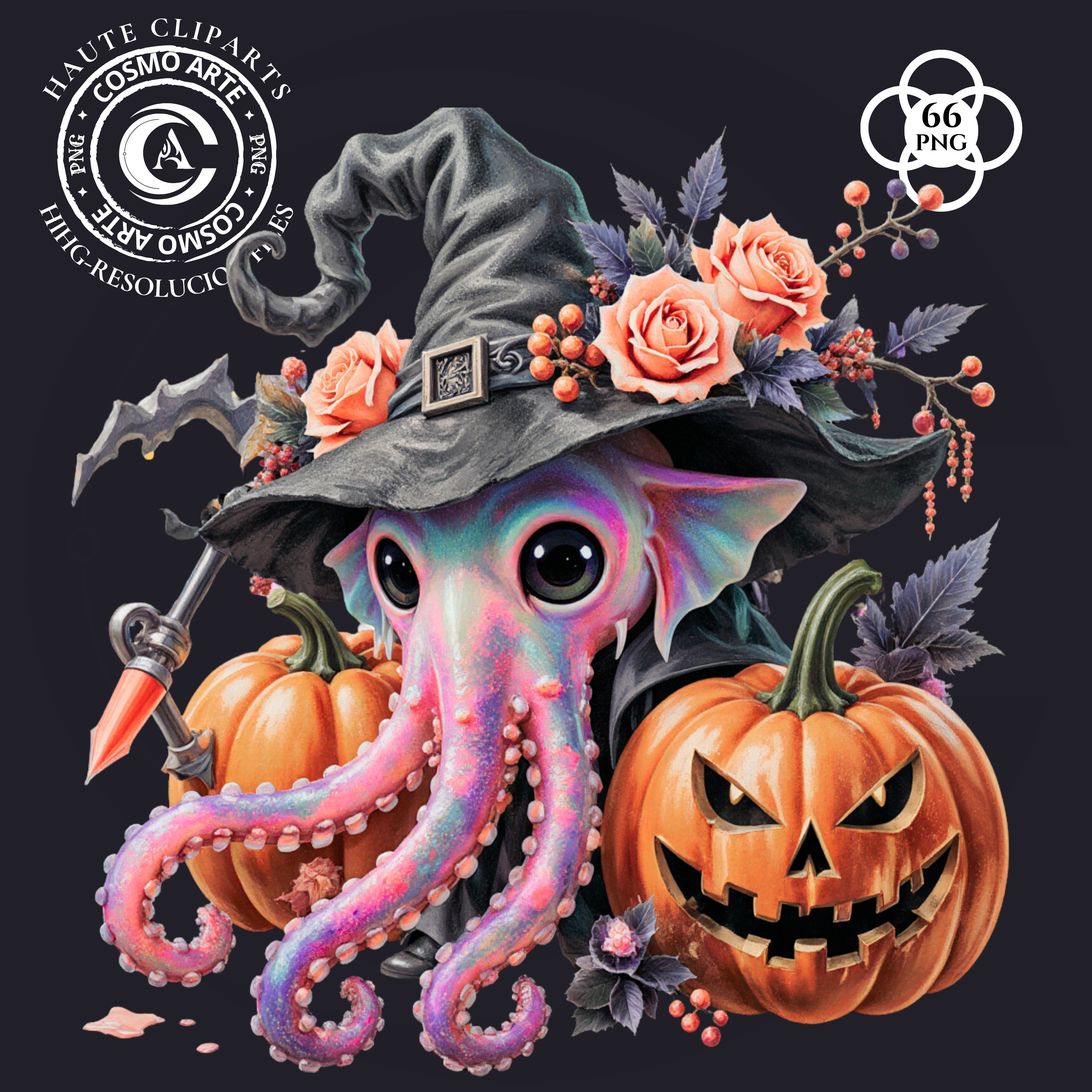 Dulce hechizo – pack de cliparts de halloween en png | alta resolución 300 ppp