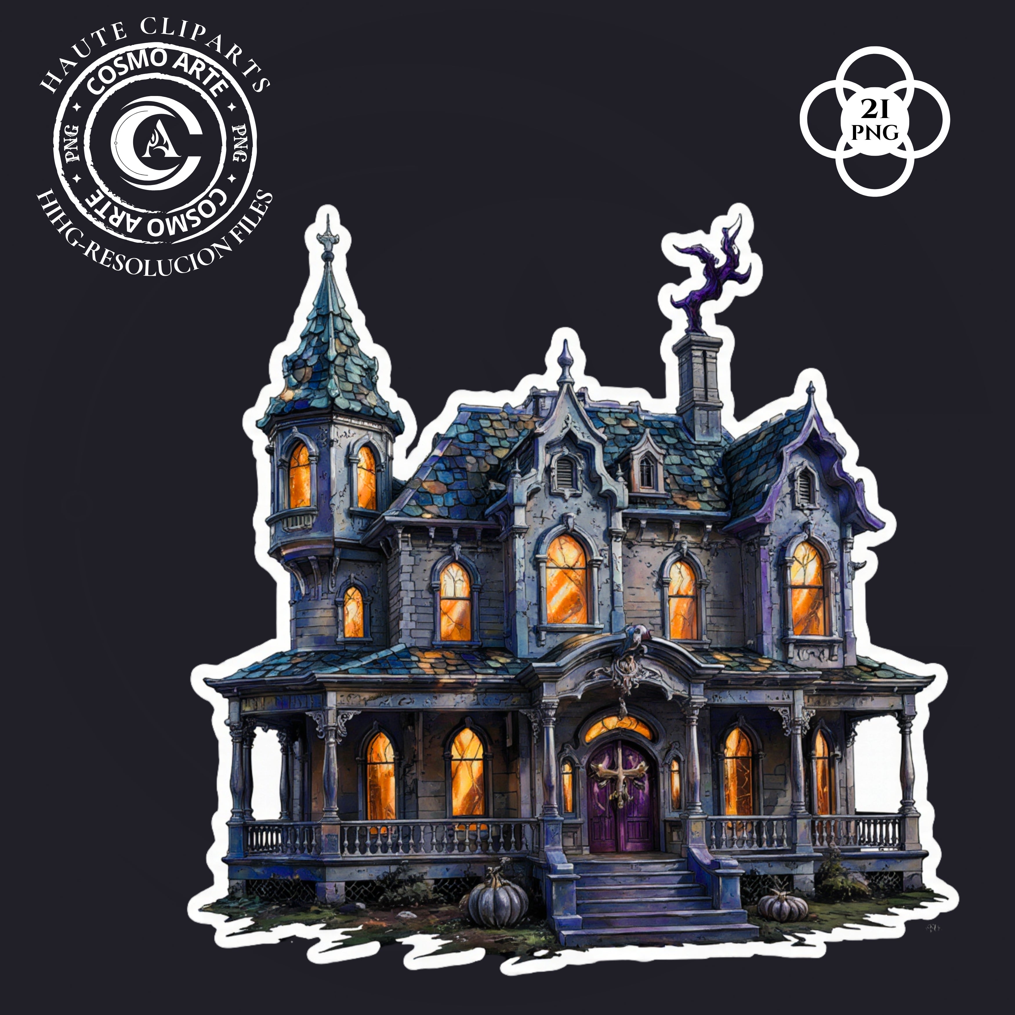 Postres de halloween – pack de cliparts horror-cute en png | alta resolución 300 ppp