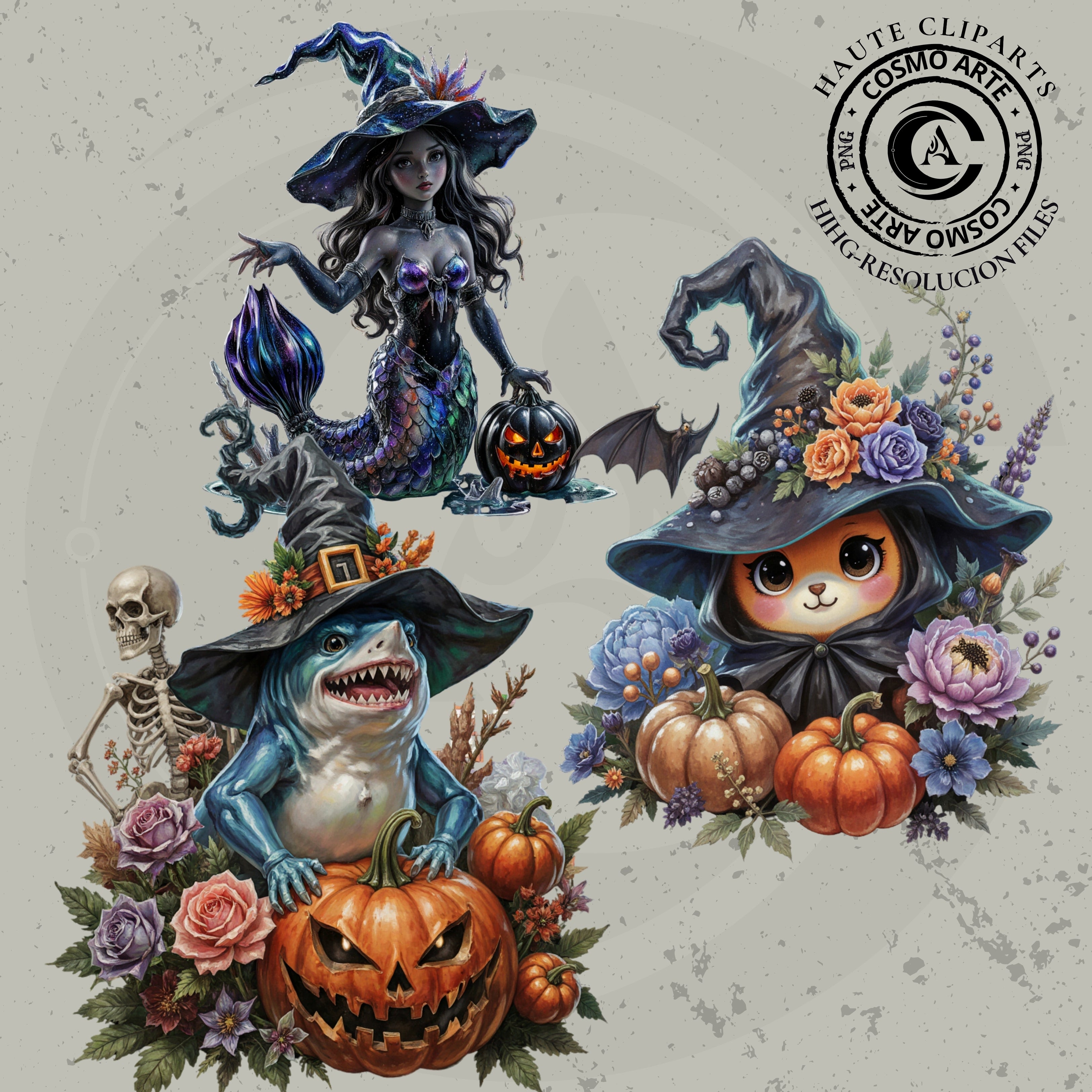Dulce hechizo – pack de cliparts de halloween en png | alta resolución 300 ppp