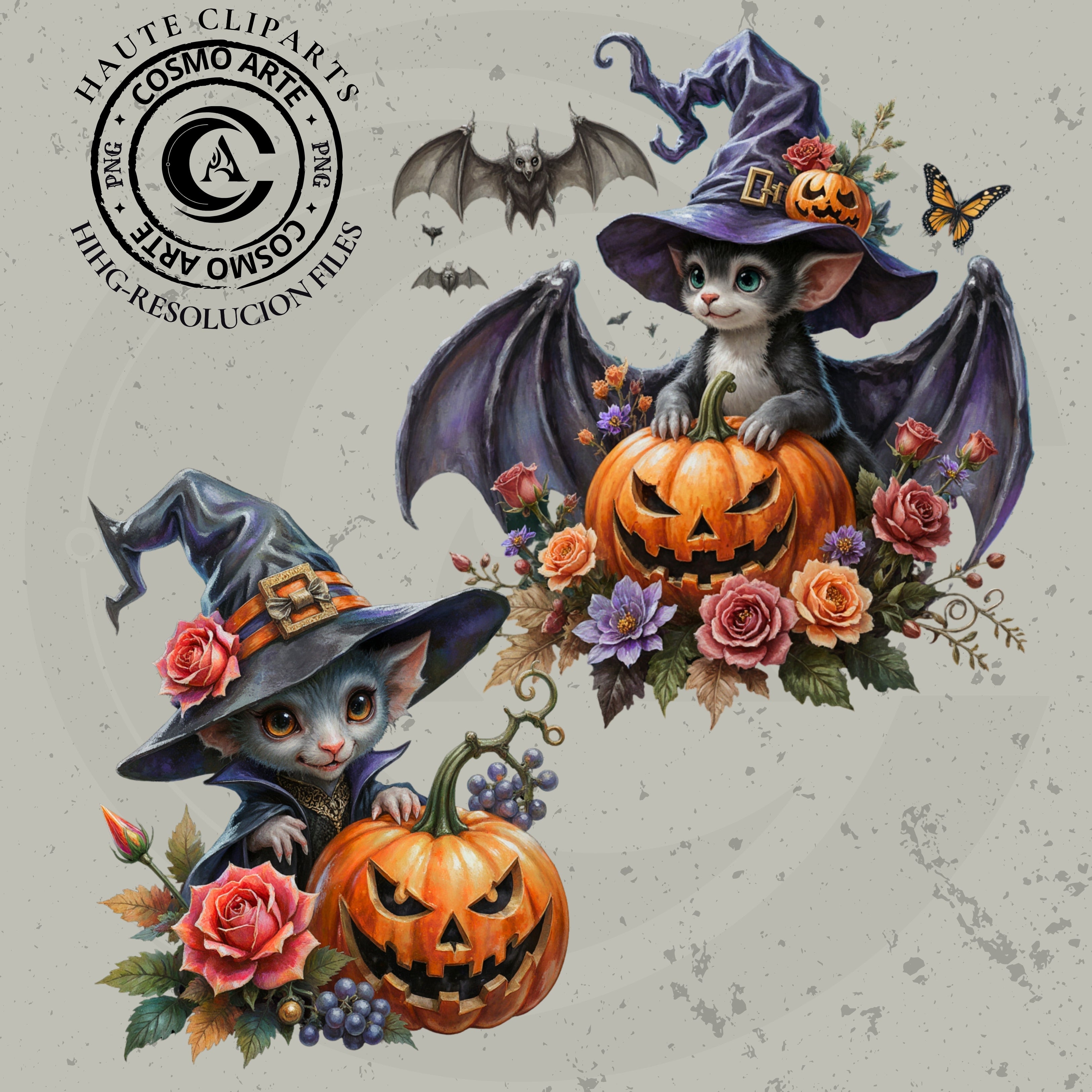 Dulce hechizo – pack de cliparts de halloween en png | alta resolución 300 ppp