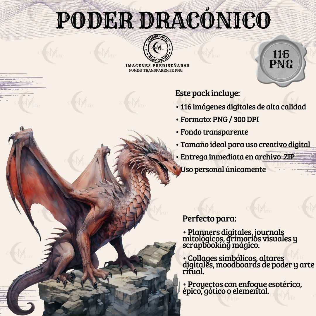 Dragones góticos & guardianes elementales – 116 stickers en png fondo transparente